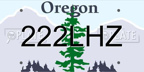 222LHZ Oregon License Plate