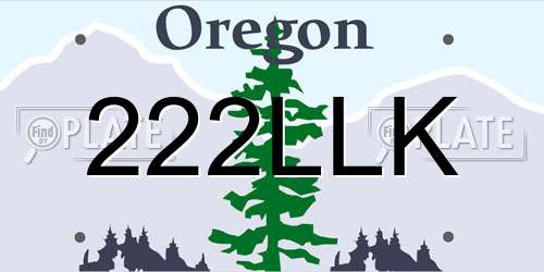 222LLK Oregon License Plate