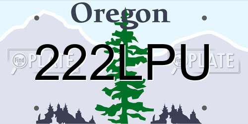 222LPU Oregon License Plate