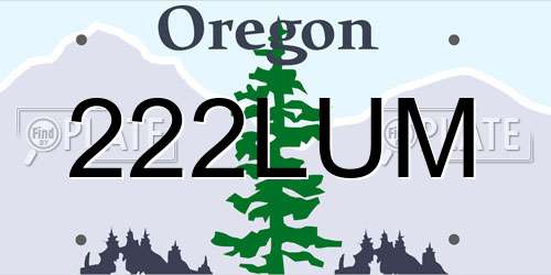 222LUM Oregon License Plate