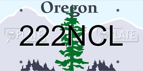 222NCL Oregon License Plate