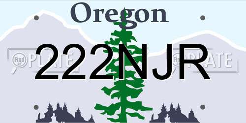 222NJR Oregon License Plate