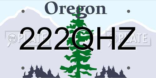 222QHZ Oregon License Plate