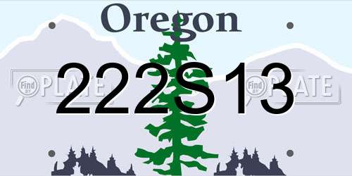 222S13 Oregon License Plate