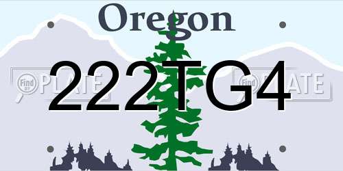 222TG4 Oregon License Plate