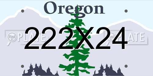 222X24 Oregon License Plate