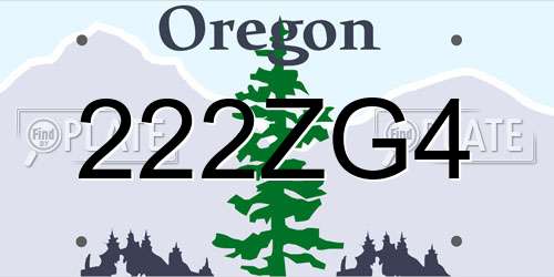 222ZG4 Oregon License Plate