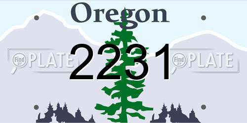 2231 Oregon License Plate