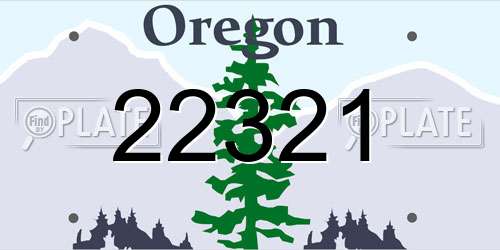 22321 Oregon License Plate