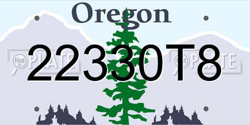 22330T8 Oregon License Plate