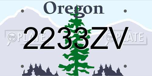 2233ZV Oregon License Plate