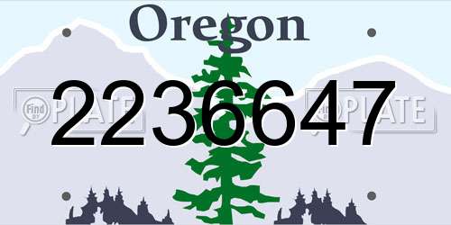 2236647 Oregon License Plate