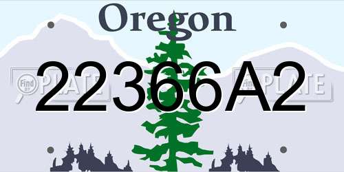 22366A2 Oregon License Plate