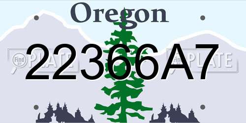 22366A7 Oregon License Plate