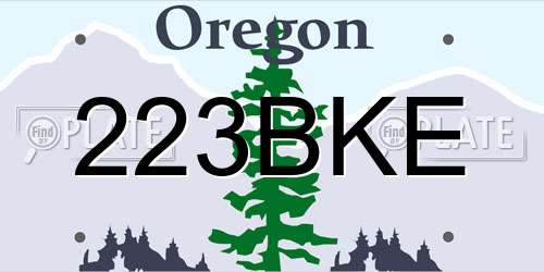 223BKE Oregon License Plate