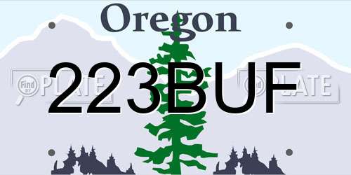223BUF Oregon License Plate