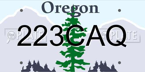 223CAQ Oregon License Plate