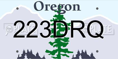 223DRQ Oregon License Plate