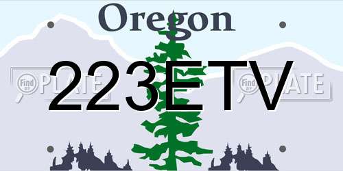 223ETV Oregon License Plate