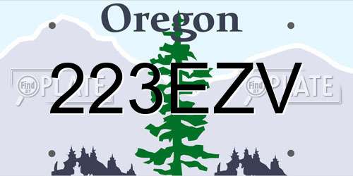 223EZV Oregon License Plate
