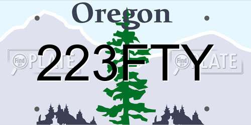 223FTY Oregon License Plate