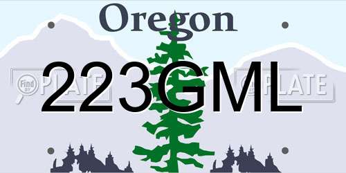 223GML Oregon License Plate