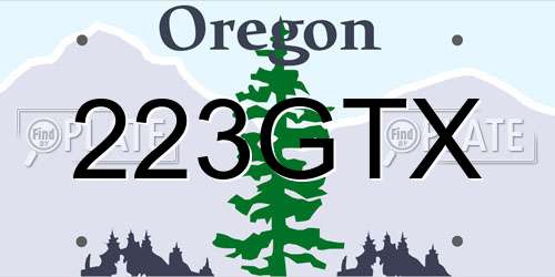 223GTX Oregon License Plate