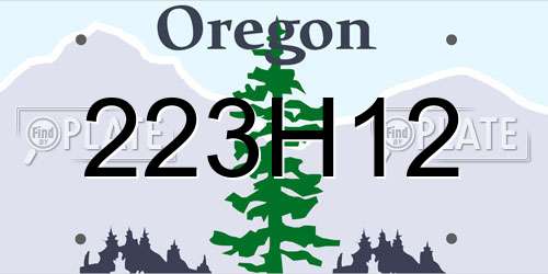 223H12 Oregon License Plate