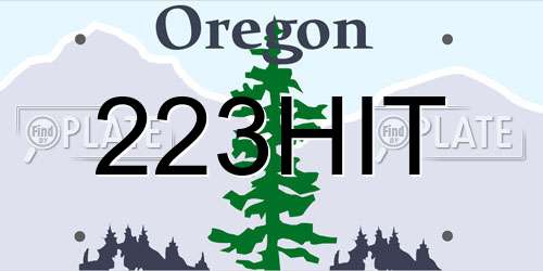 223HIT Oregon License Plate