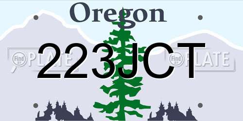 223JCT Oregon License Plate