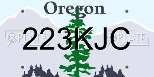 223KJC Oregon License Plate