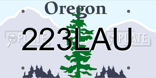 223LAU Oregon License Plate