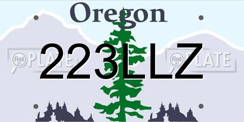 223LLZ Oregon License Plate
