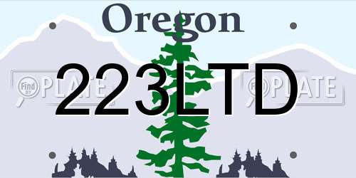 223LTD Oregon License Plate