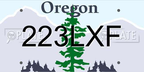 223LXF Oregon License Plate