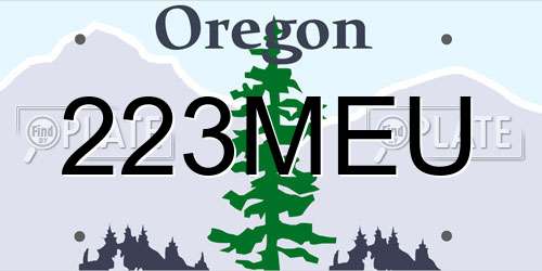 223MEU Oregon License Plate