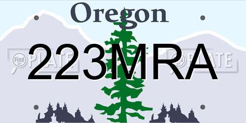 223MRA Oregon License Plate