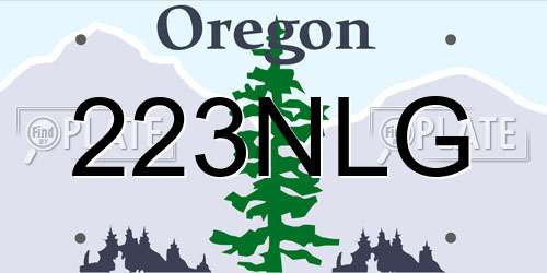 223NLG Oregon License Plate
