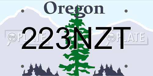 223NZT Oregon License Plate