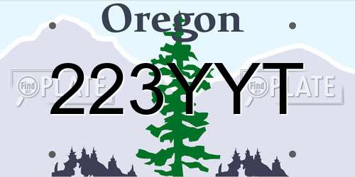 223YYT Oregon License Plate