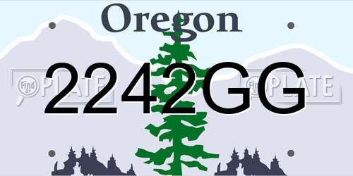 2242GG Oregon License Plate