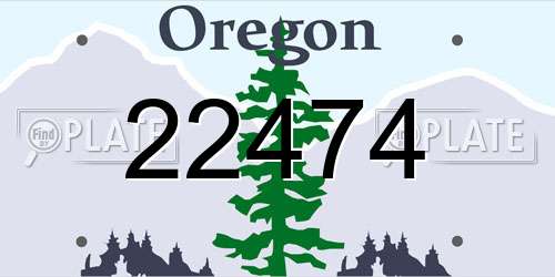 22474 Oregon License Plate