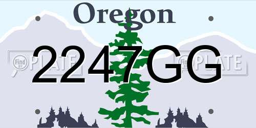 2247GG Oregon License Plate