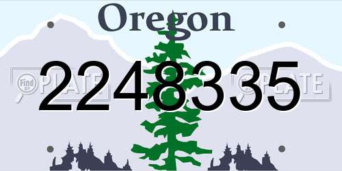 2248335 Oregon License Plate