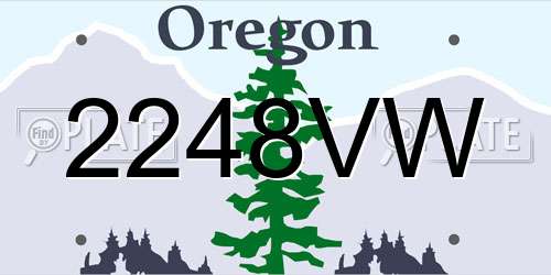 2248VW Oregon License Plate