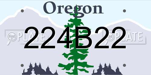 224B22 Oregon License Plate