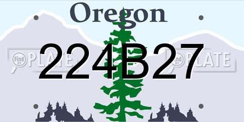 224B27 Oregon License Plate