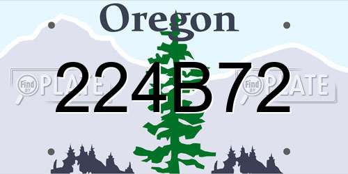 224B72 Oregon License Plate