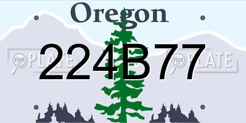 224B77 Oregon License Plate