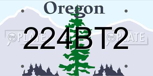 224BT2 Oregon License Plate